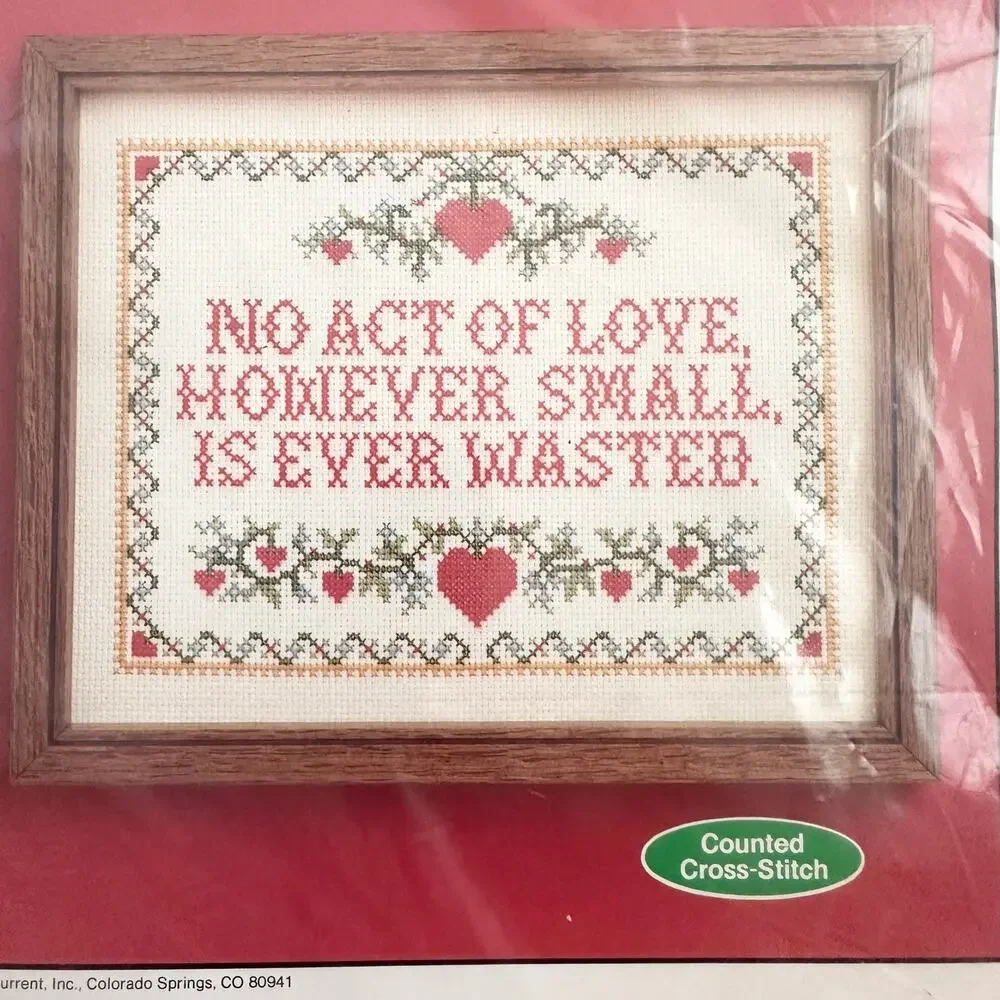 Current New Packaging NIP Loving Thoughts Counted Cross Stitch Kit Sealed 1983